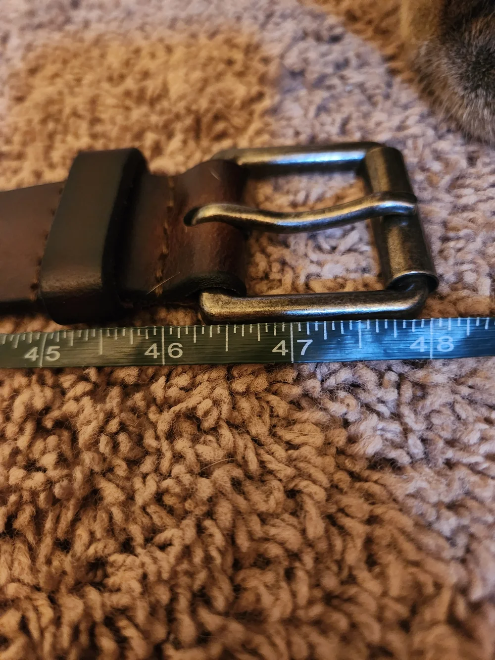 Levis Men's Dark Brown Leather Belt with Antiqued Metal Buckle